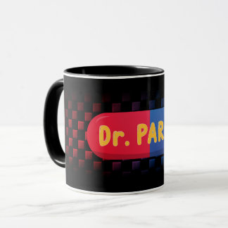 Taza Mug Gélule + Damier dégradé