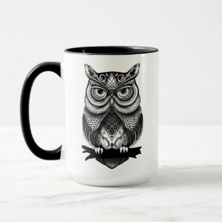 Taza Mug. gráfico de búho bocina