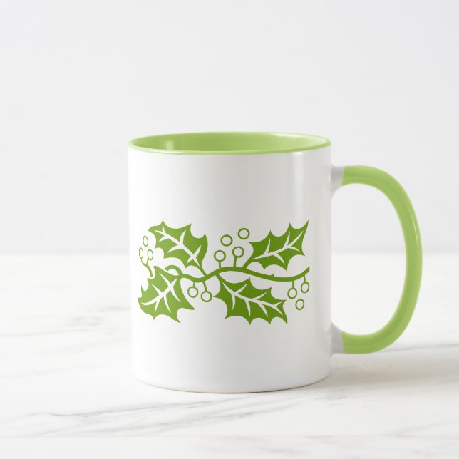 Taza Mug - Hojas huecas en verde (Derecha)