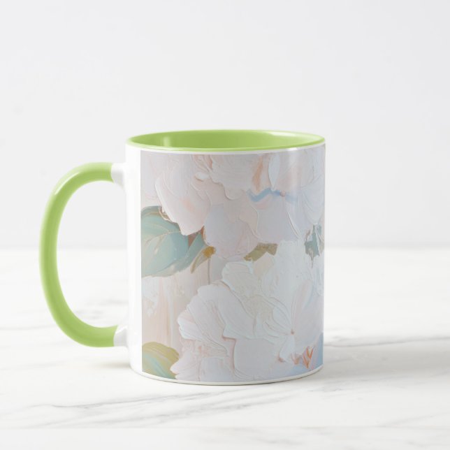 Taza Mug, Hydrangea Abstract Watercolor Image (Izquierda)