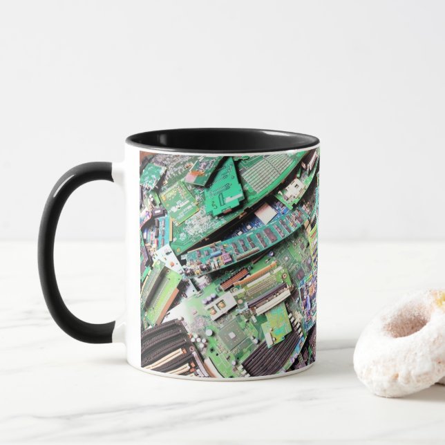 Taza Mug - Intereses de la computadora (Con donut)