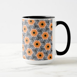 Taza MUG Jimette Diseño anaranjado blanco negro