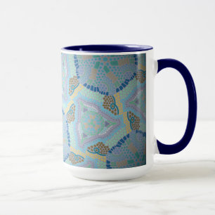 Taza MUG Jimette Diseño azul amarillo gris