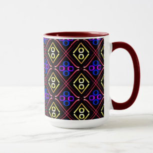 Taza MUG Jimette Diseño azul amarillo rojo