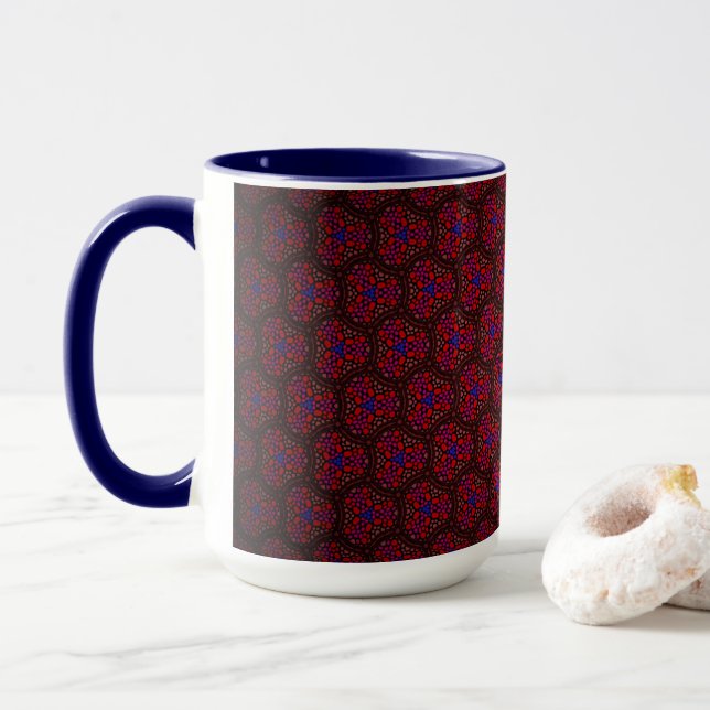 Taza MUG Jimette Diseño rojo y azul (Con donut)