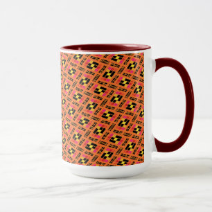 Taza MUG Jimette Diseño rosado anaranjado blanco