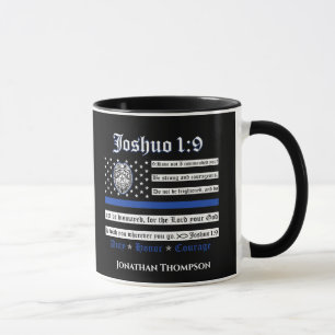 Taza Mug Joshua, policía religiosa cristiana 1:9
