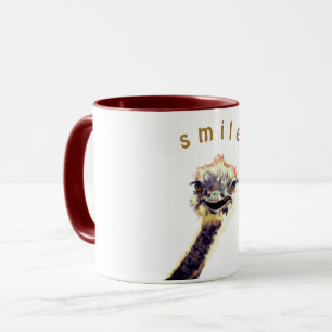 Taza Mug juguetona con alegre avestruz - Sonrisa