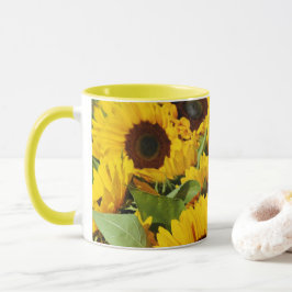 Taza Mug Large Yellow Sunflowers