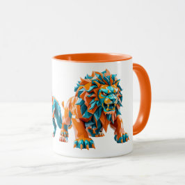 Taza Mug lumineux avec deux lions magnifiques.