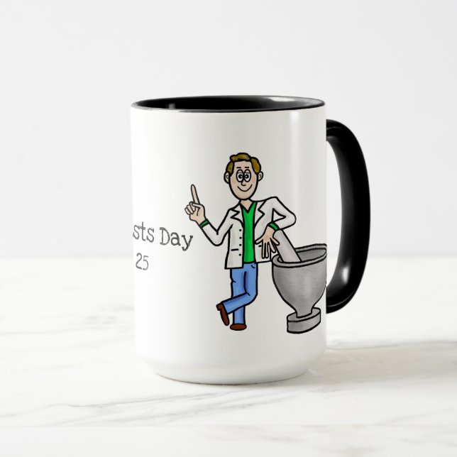 Taza Mug más joven del Día de la Farmacia Masculina (Anverso derecho)