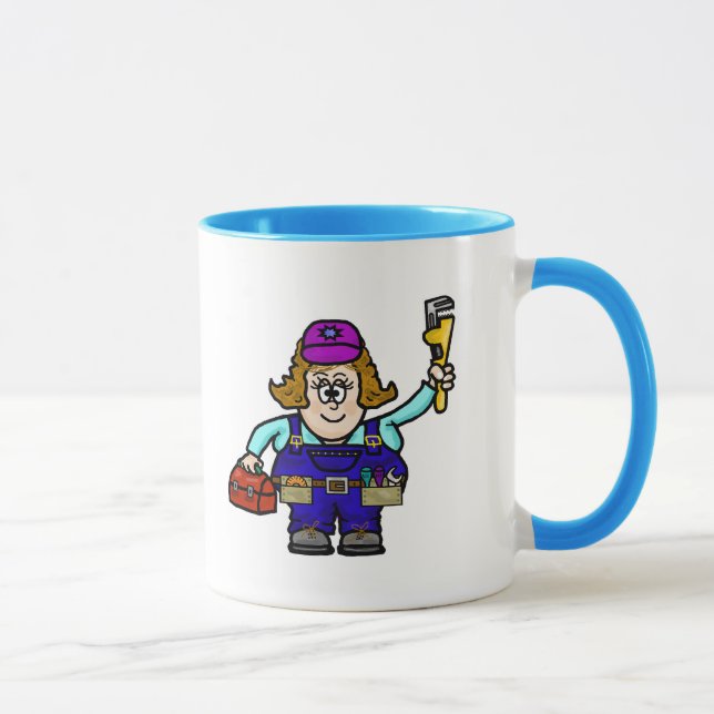 Taza Mug Mecánica Femenina (¡Personalizar!) (Derecha)