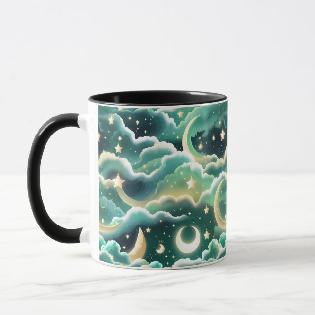 Taza Mug - Mint Green Celestial Moon (Izquierda)