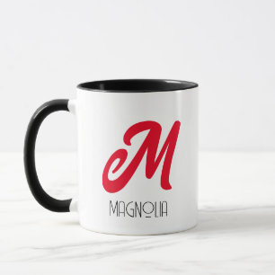 Taza Mug monograma de escritura personalizada de color