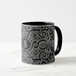 Taza Mug Monogramado Ornamental Plata
