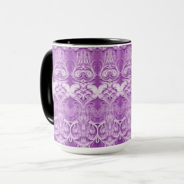 Taza Mug morado decorativo (Anverso izquierdo)