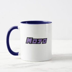 Taza Mug morado y blanco
