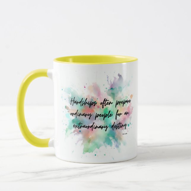 Taza Mug motivacional con una cita de C.S. Lewis (Izquierda)