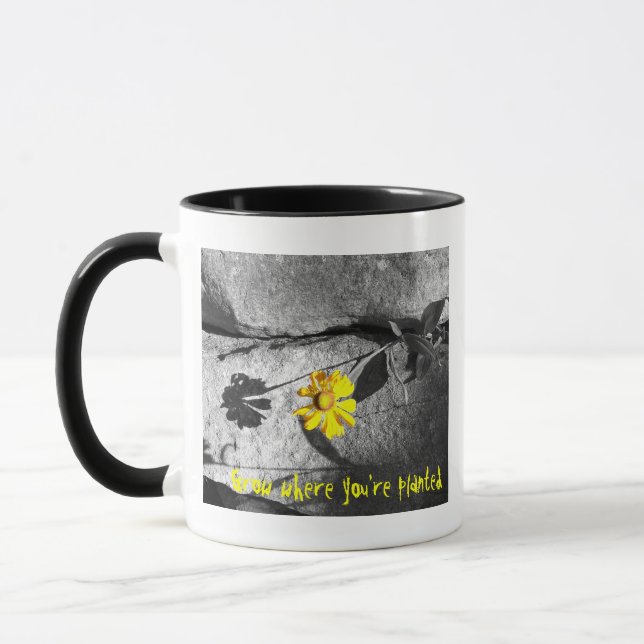Taza Mug motivacional "Crece donde estás plantado" (Izquierda)