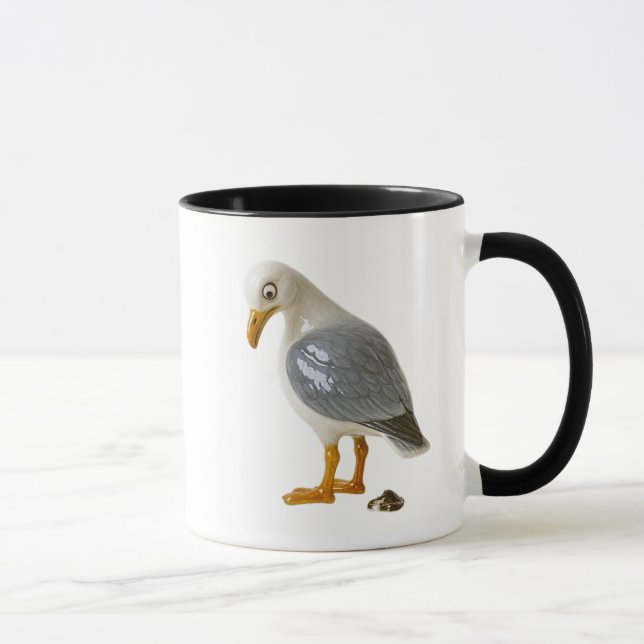 Taza Mug mouette jette un oeil sur sa fiente. (Derecha)