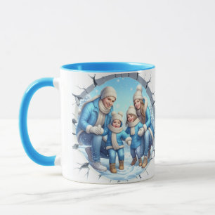 Taza Mug: Navidades divertidos de la nieve familiar