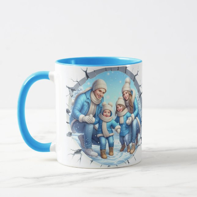 Taza Mug: Navidades divertidos de la nieve familiar (Izquierda)