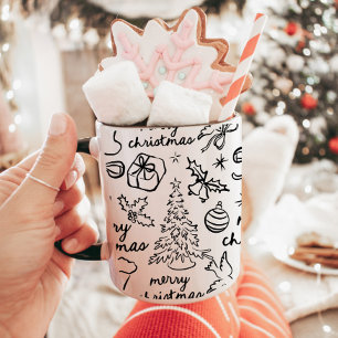 Taza Mug navideño de la mano dibujada