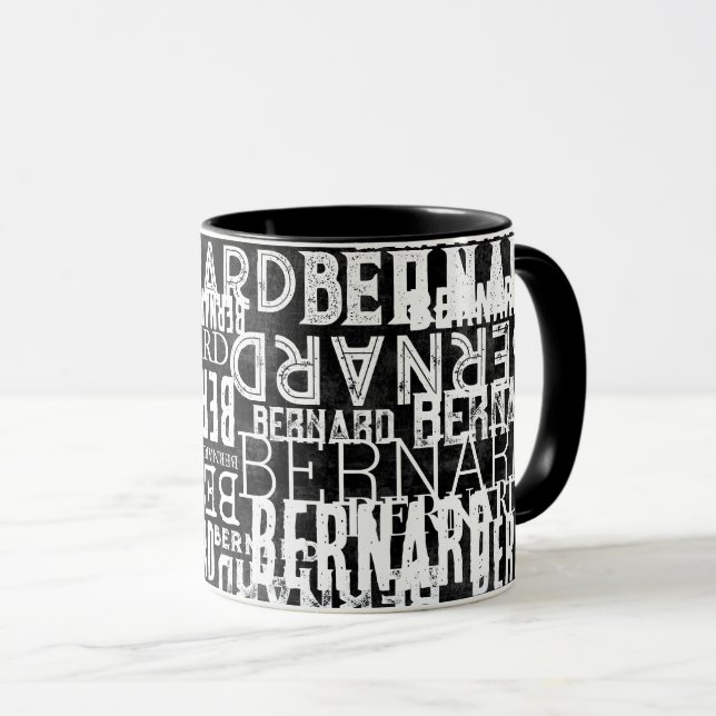 Taza Mug Negra Con Nombres Blancos (Anverso derecho)