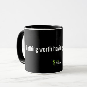 Taza Mug negro de 11 oz  Eco Fitness Nada Que Valga La 