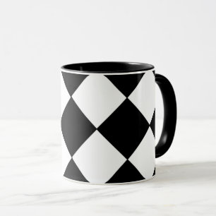 Taza Mug negro y blanco al cuello