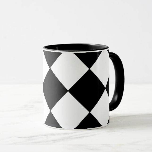 Taza Mug negro y blanco al cuello (Anverso derecho)