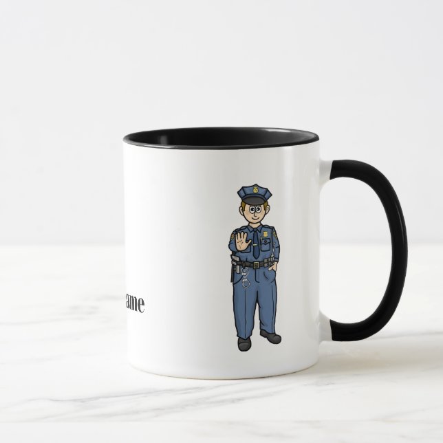 Taza Mug nombre agente de patrulla fronteriza masculino (Derecha)