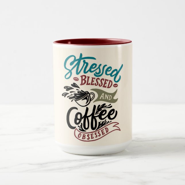 Taza Mug obsesionada con alcohol y café (Centro)