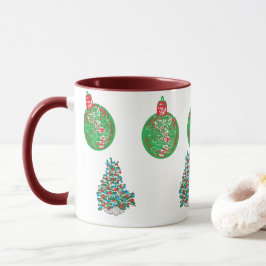 Taza Mug: Ornamentos de Navidad y árboles de Navidad