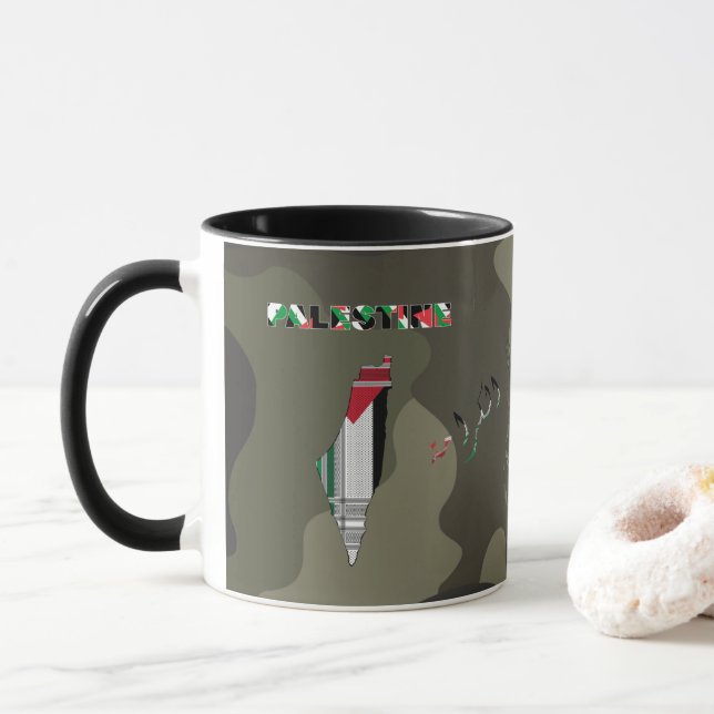 Taza Mug Palestina - Mug de regalo de miedo palestino (Con donut)