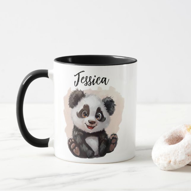 Taza Mug Panda Personnalisé – Custom Panda Coffee Mug  (Con donut)