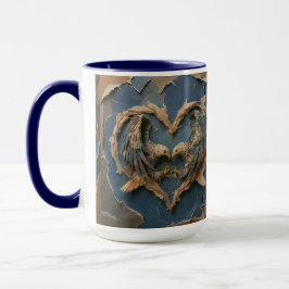 Taza Mug Paper Cut Eagle Two Souls One Heart