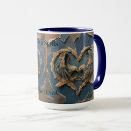 Taza Mug Paper Cut Eagle Two Souls One Heart