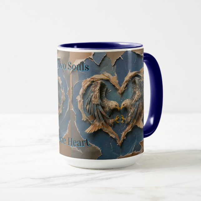 Taza Mug Paper Cut Eagle Two Souls One Heart (Anverso derecho)