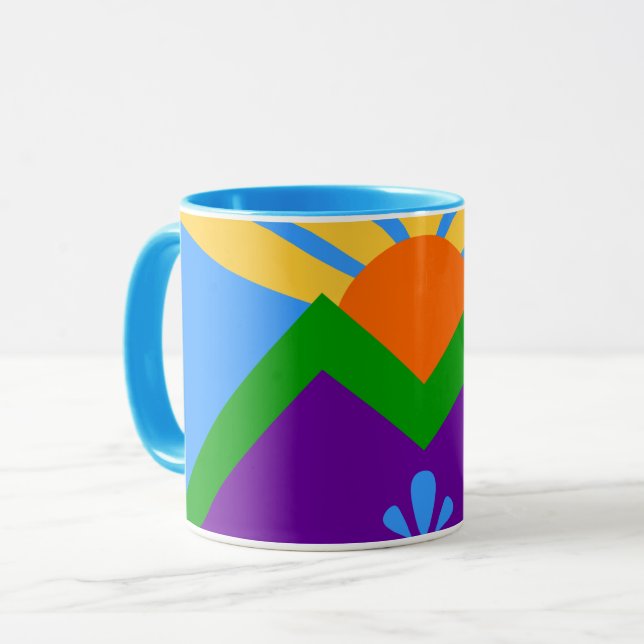 Taza Mug Patriótica Combo con bandera de Manitou Spring (Anverso izquierdo)
