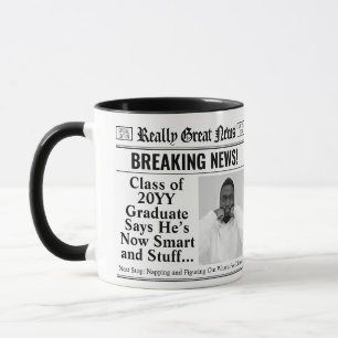 Taza Mug, periódico de graduación divertida y personali