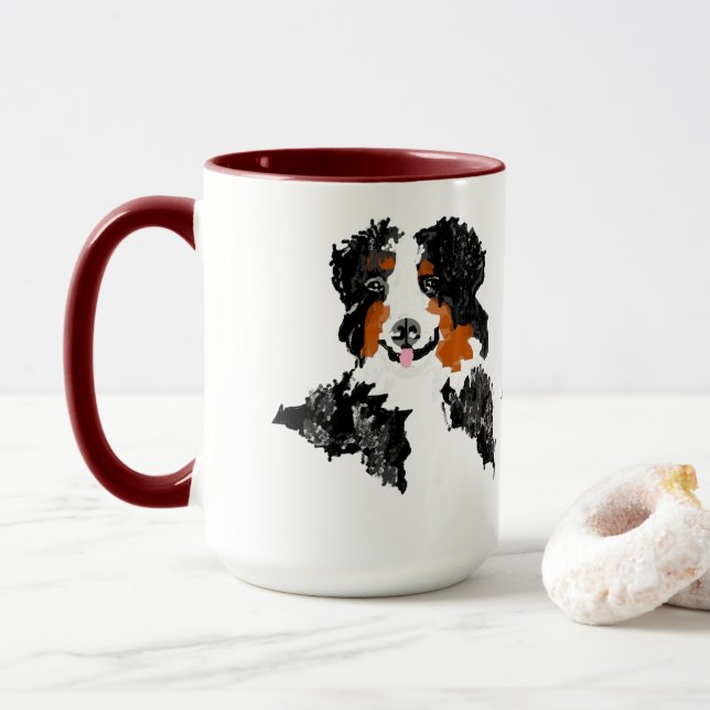 Taza Mug: Perros de montaña de Bernese (Con donut)