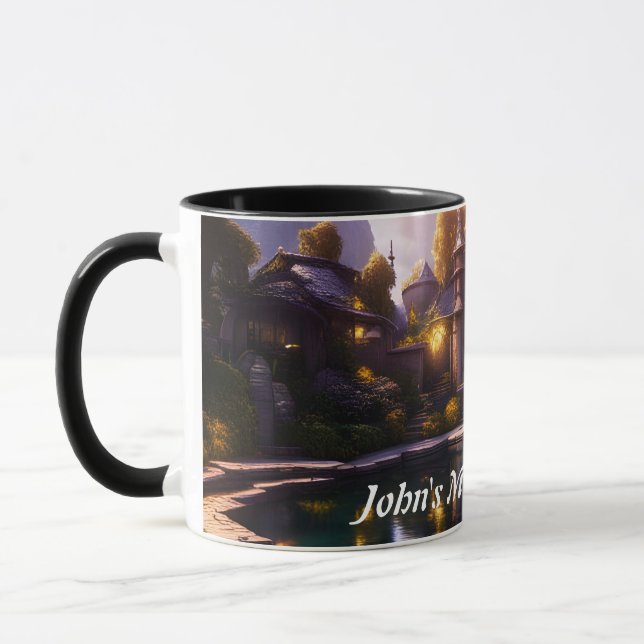 Taza Mug Personalizable personalizado de John's Morning (Izquierda)