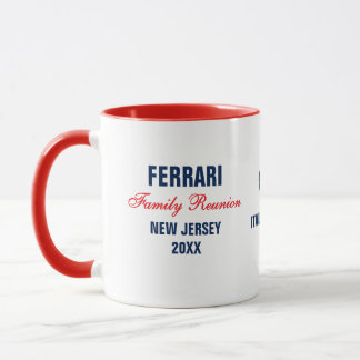 Taza Mug personalizada azul de la Marina Roja Reunión F