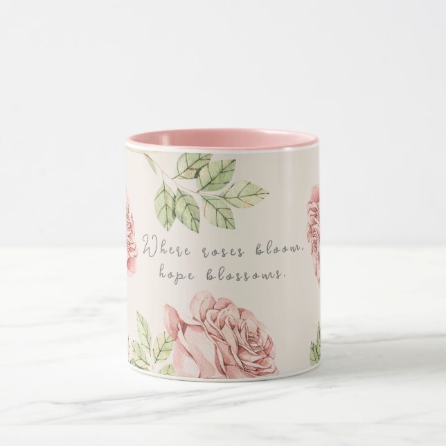 Taza Mug personalizada con un motivo rosa (Centro)