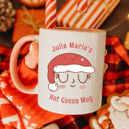 Taza Mug personalizada de cacao caliente de Santa Hat p