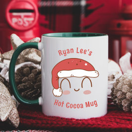 Taza Mug personalizada de cacao caliente de Santa Hat p