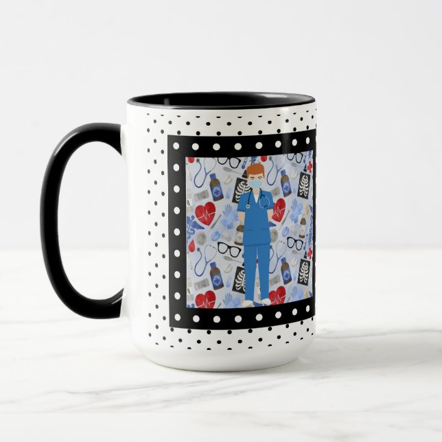 Taza Mug personalizada de enfermería médica (Izquierda)