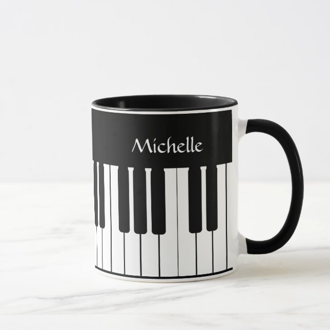 Taza Mug personalizada de música de teclado de piano (Derecha)