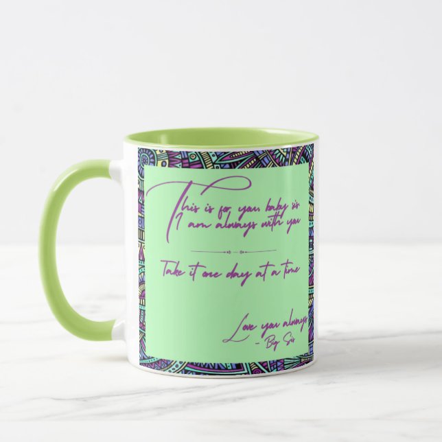 Taza Mug personalizada de regalo para hermana bebé (Izquierda)